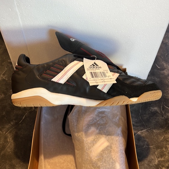 Adidas Iseran Goal Indoor Soccer Shoes Black-White - Picture 5 of 8